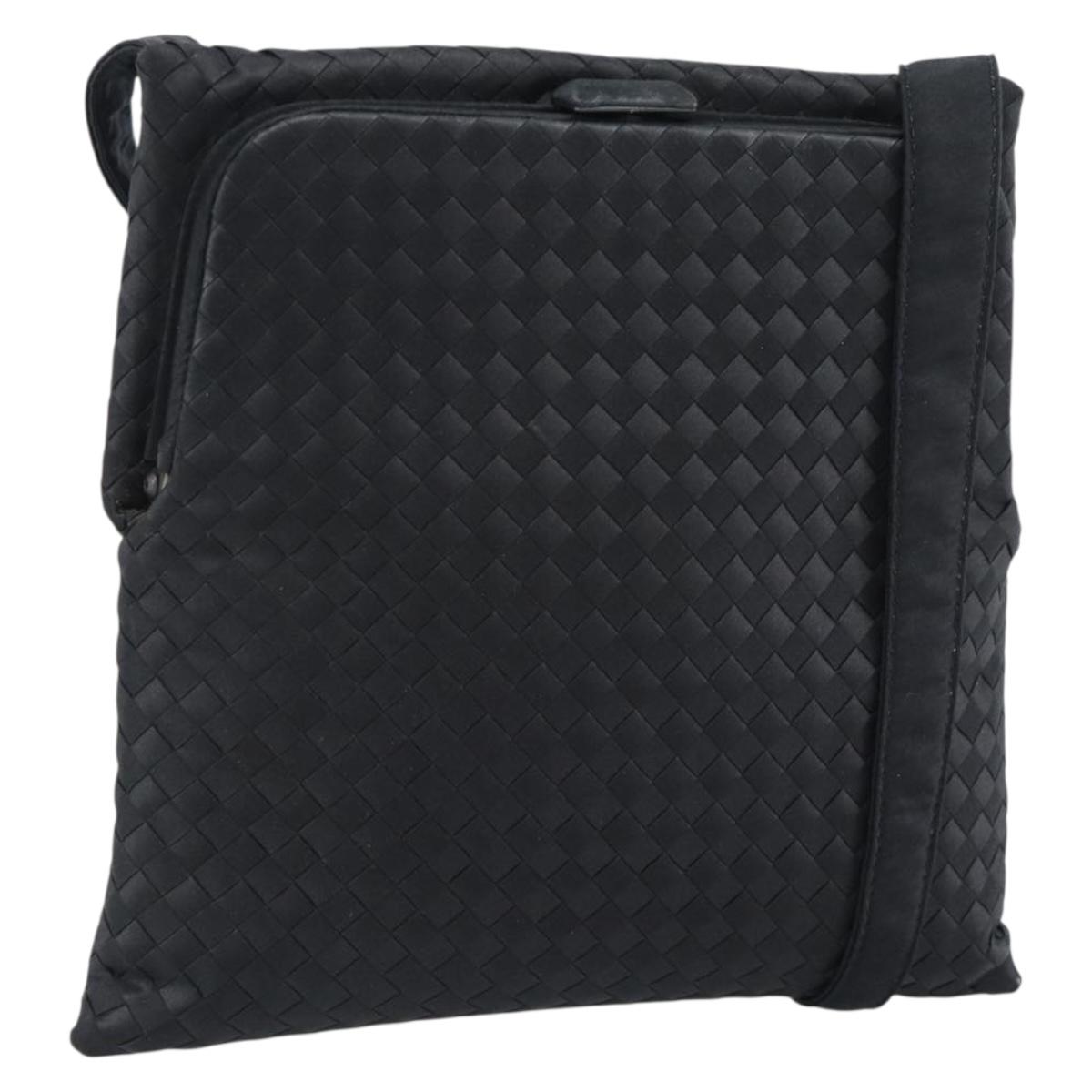 BOTTEGA VENETA INTRECCIATO Shoulder Bag Nylon Black Auth 183225A