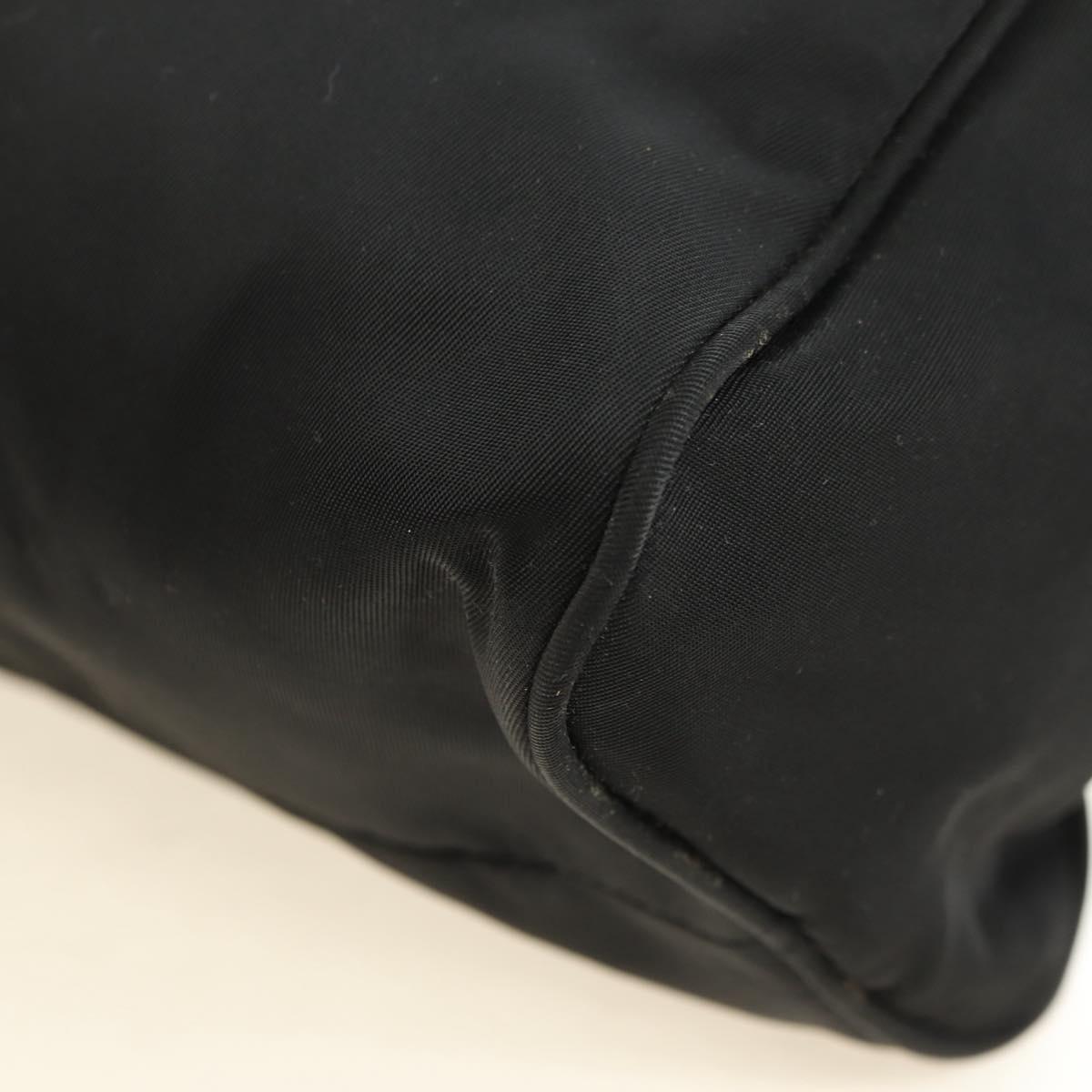 PRADA Shoulder Bag Nylon Black Gold Auth 183232SAV