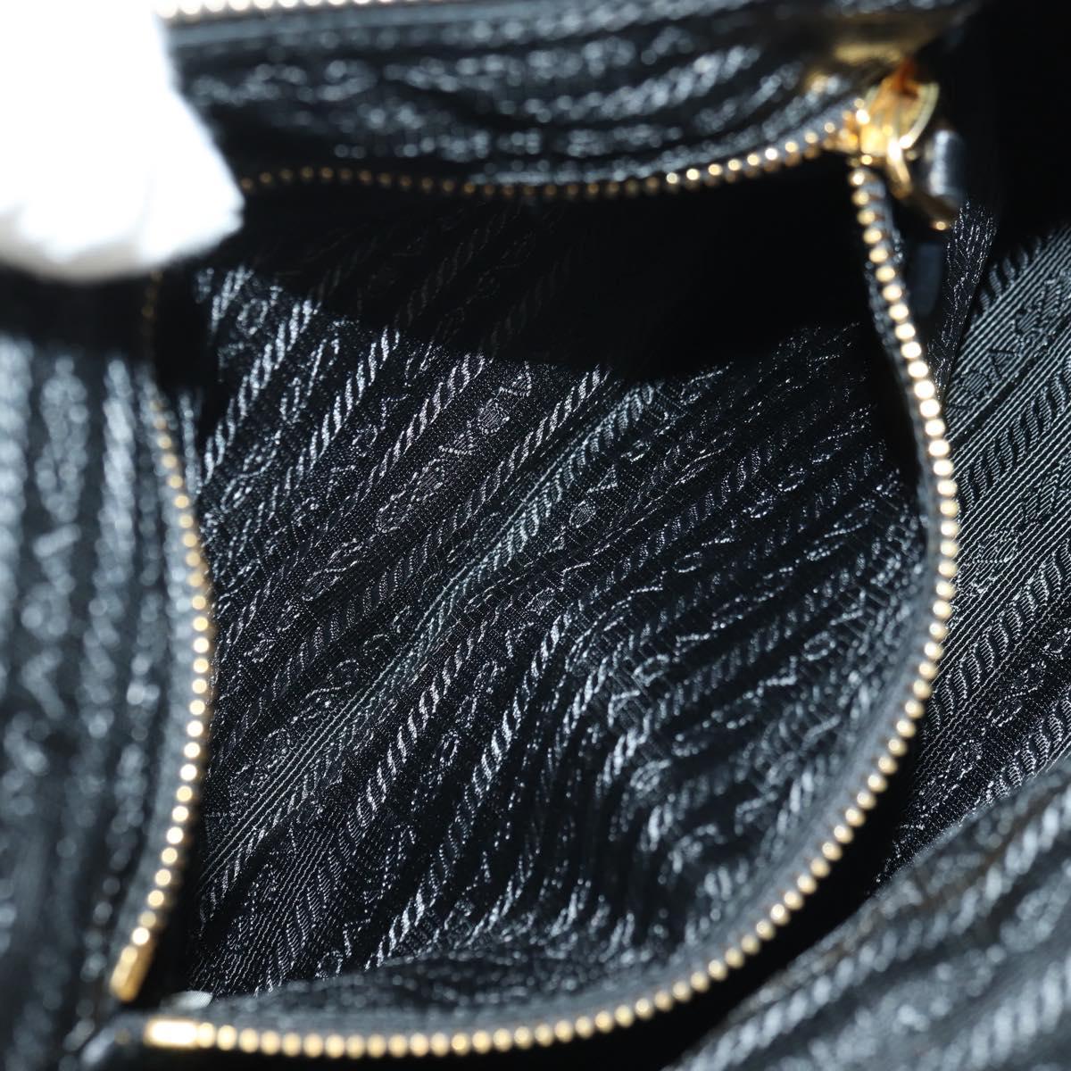 PRADA Shoulder Bag Nylon Black Gold Auth 183232SAV