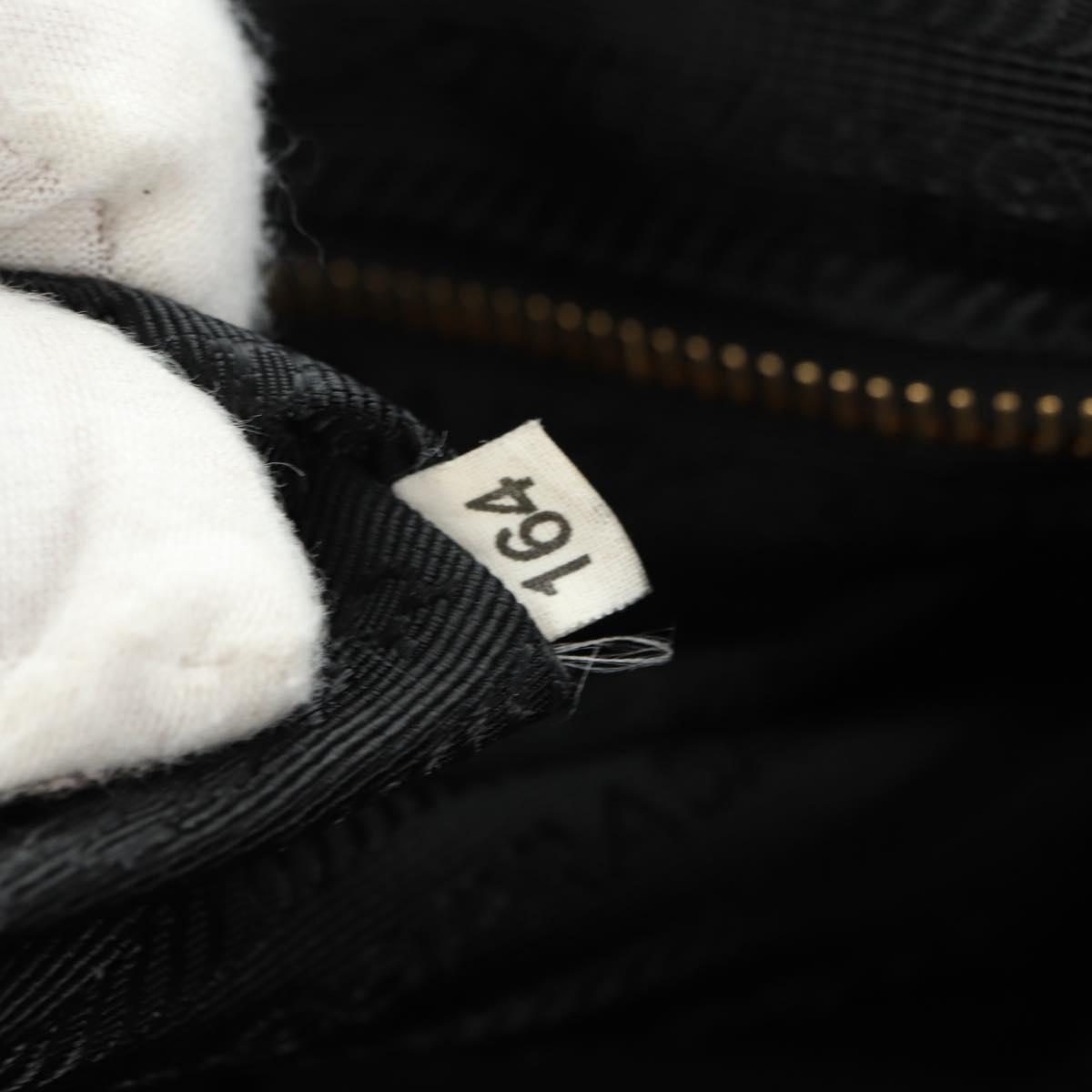 PRADA Shoulder Bag Nylon Black Gold Auth 183232SAV