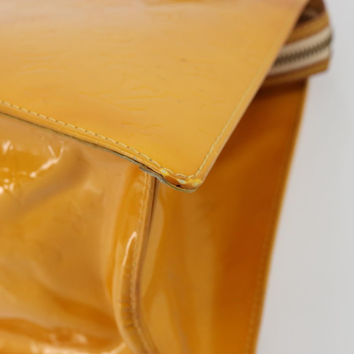 LOUIS VUITTON Monogram Vernis Forsyth Hand Bag Jaune M91112 LV Auth 183235
