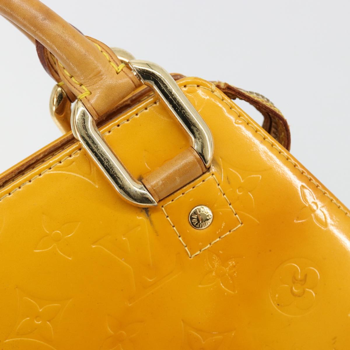 LOUIS VUITTON Monogram Vernis Forsyth Hand Bag Jaune M91112 LV Auth 183235