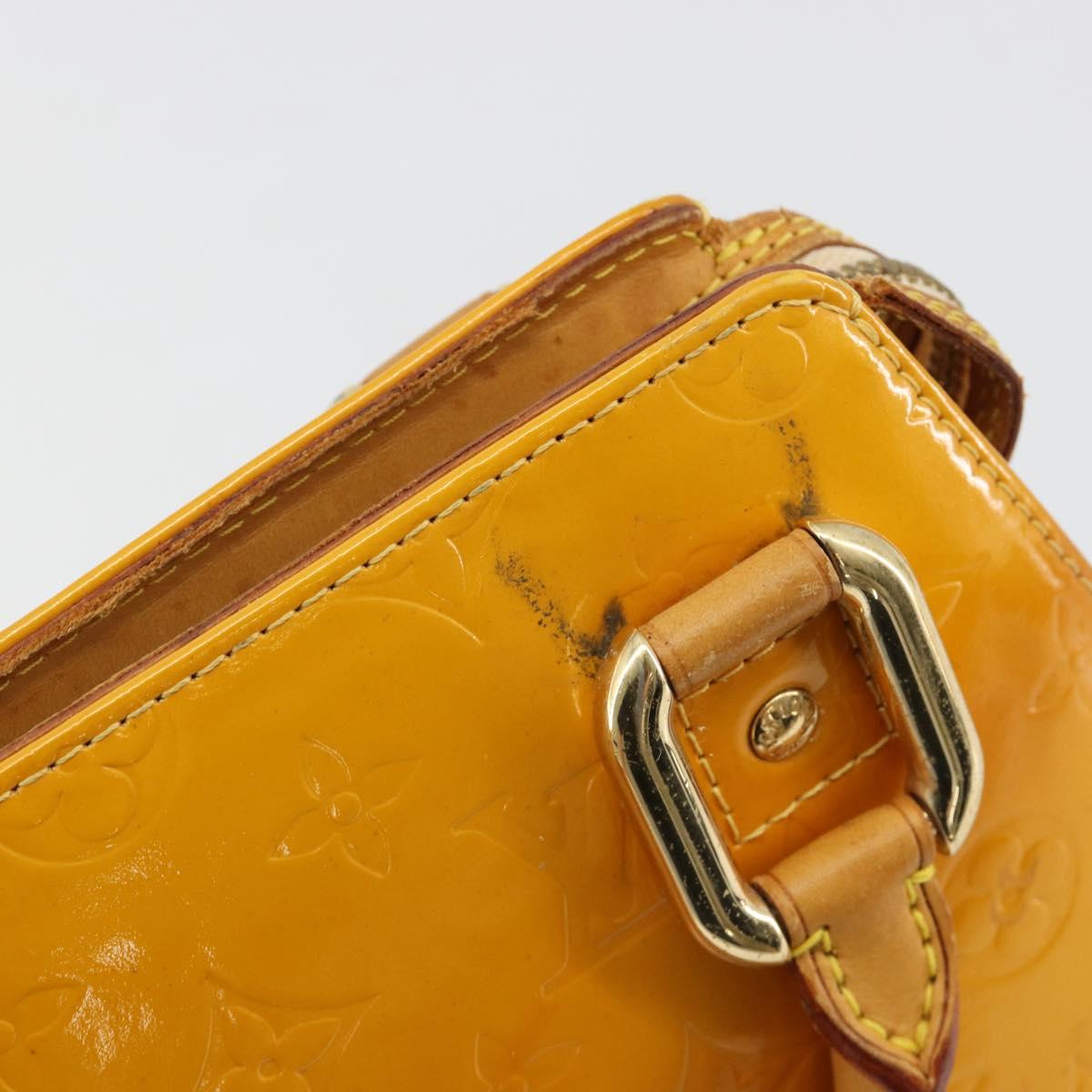 LOUIS VUITTON Monogram Vernis Forsyth Hand Bag Jaune M91112 LV Auth 183235