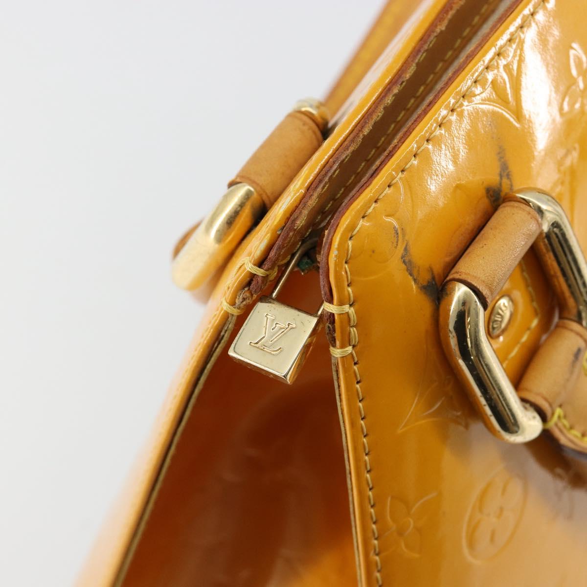 LOUIS VUITTON Monogram Vernis Forsyth Hand Bag Jaune M91112 LV Auth 183235