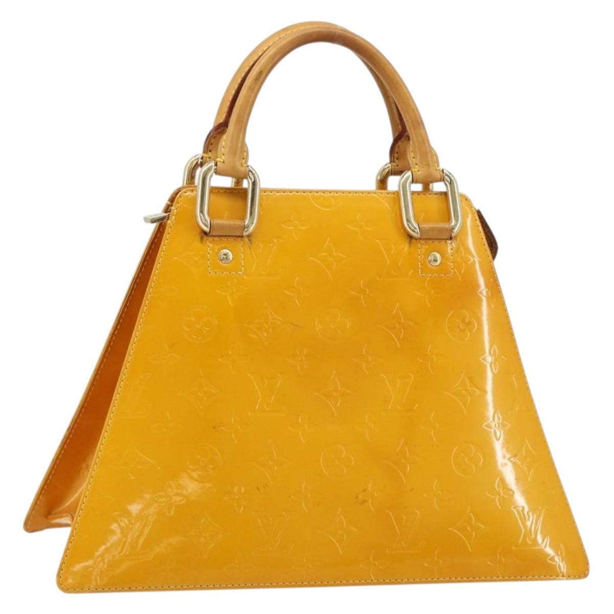 LOUIS VUITTON Monogram Vernis Forsyth Hand Bag Jaune M91112 LV Auth 183235