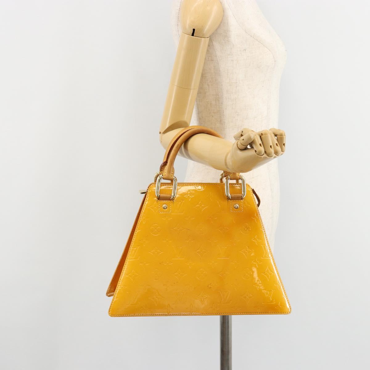LOUIS VUITTON Monogram Vernis Forsyth Hand Bag Jaune M91112 LV Auth 183235