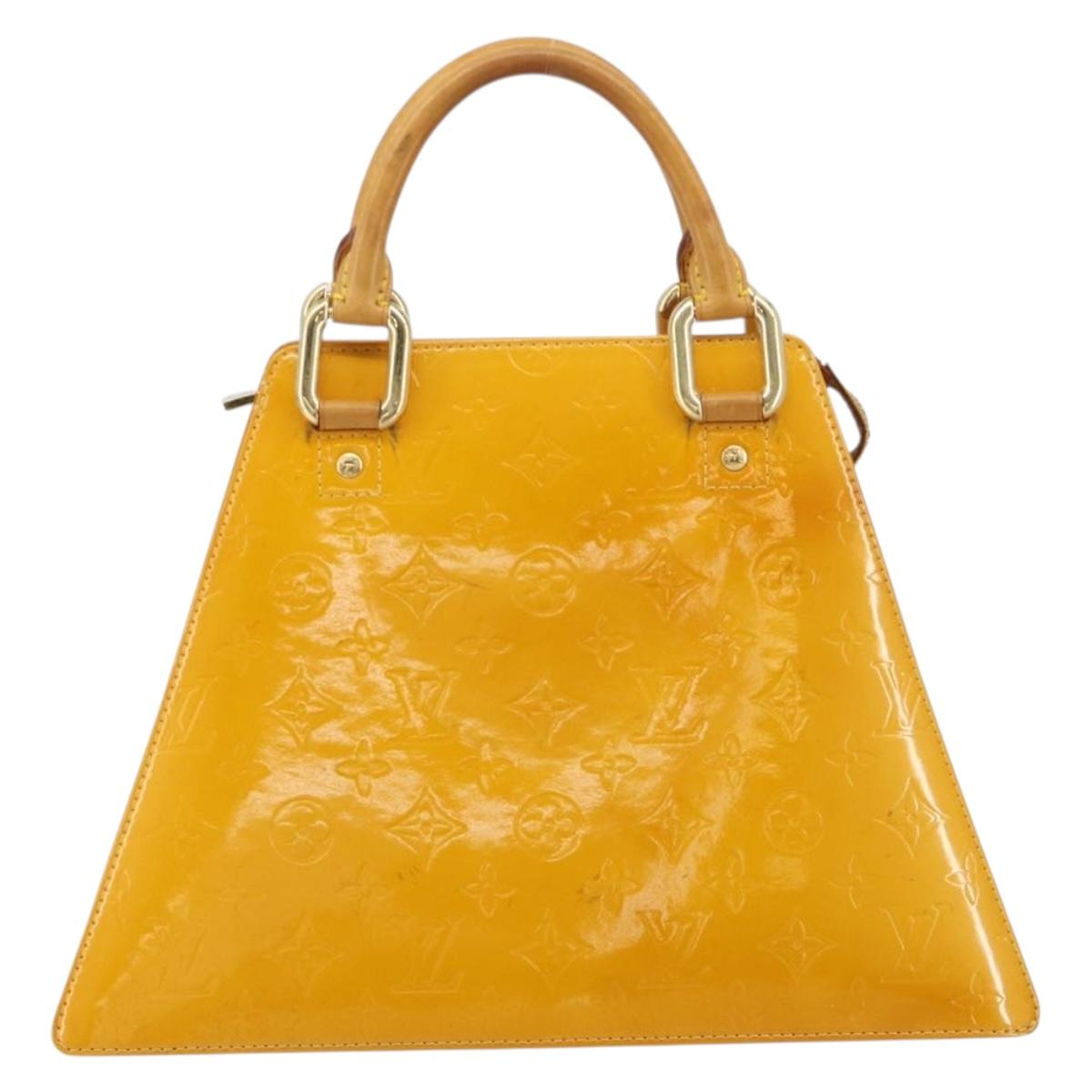 LOUIS VUITTON Monogram Vernis Forsyth Hand Bag Jaune M91112 LV Auth 183235