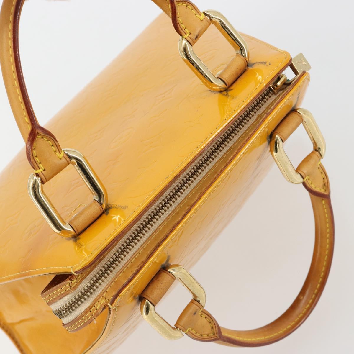 LOUIS VUITTON Monogram Vernis Forsyth Hand Bag Jaune M91112 LV Auth 183235