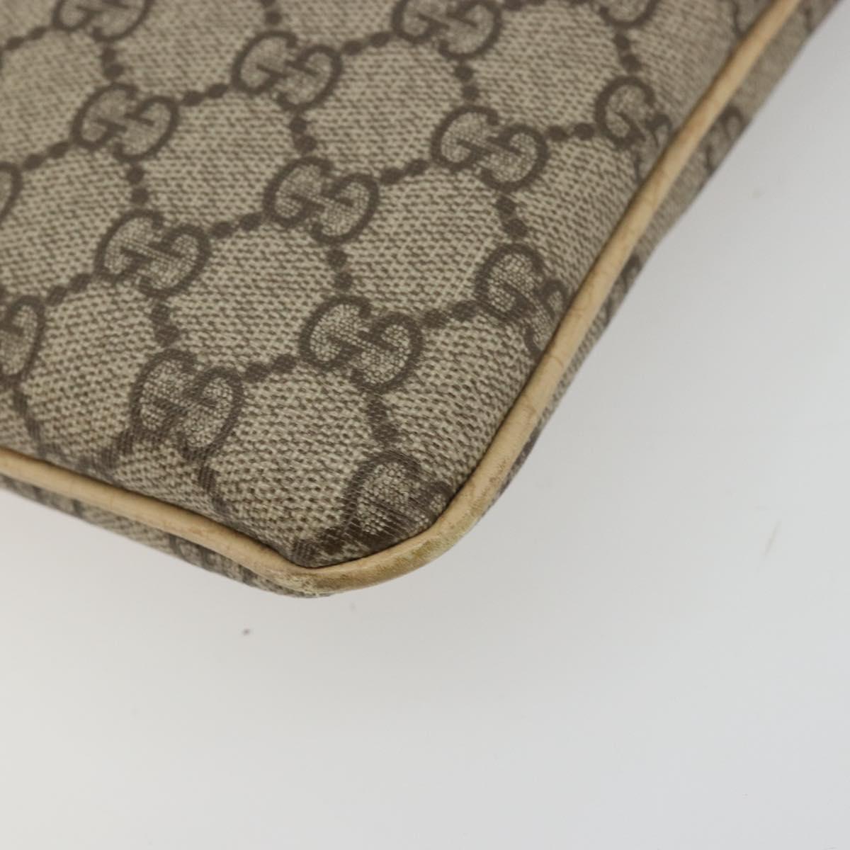 GUCCI GG Supreme Hand Bag PVC Beige Silver 117551 Auth 183237