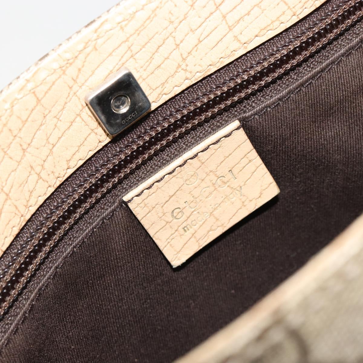 GUCCI GG Supreme Hand Bag PVC Beige Silver 117551 Auth 183237