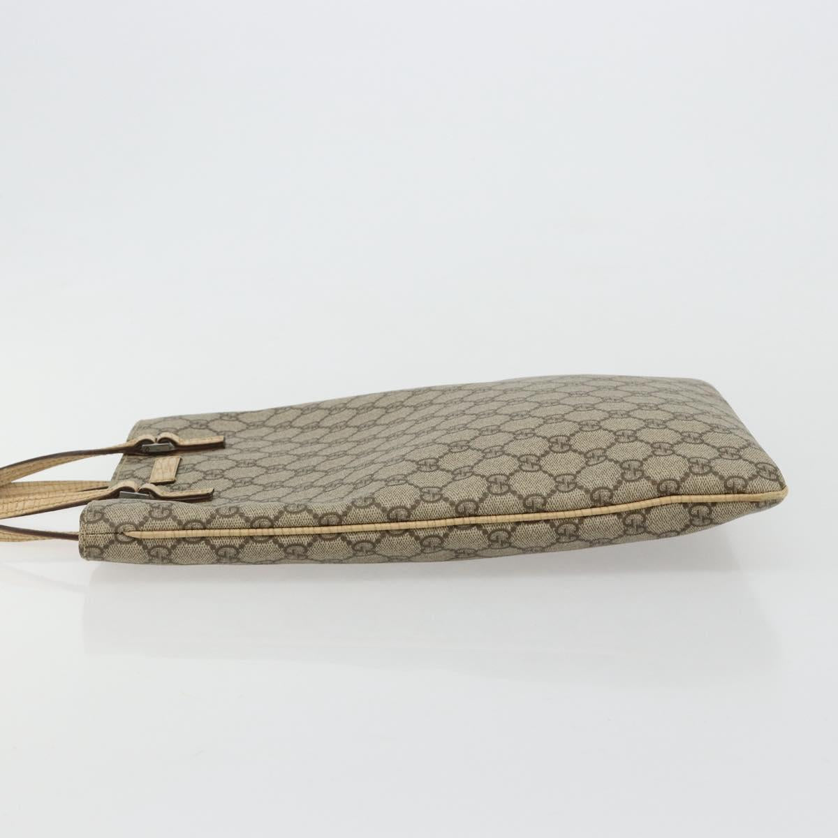 GUCCI GG Supreme Hand Bag PVC Beige Silver 117551 Auth 183237