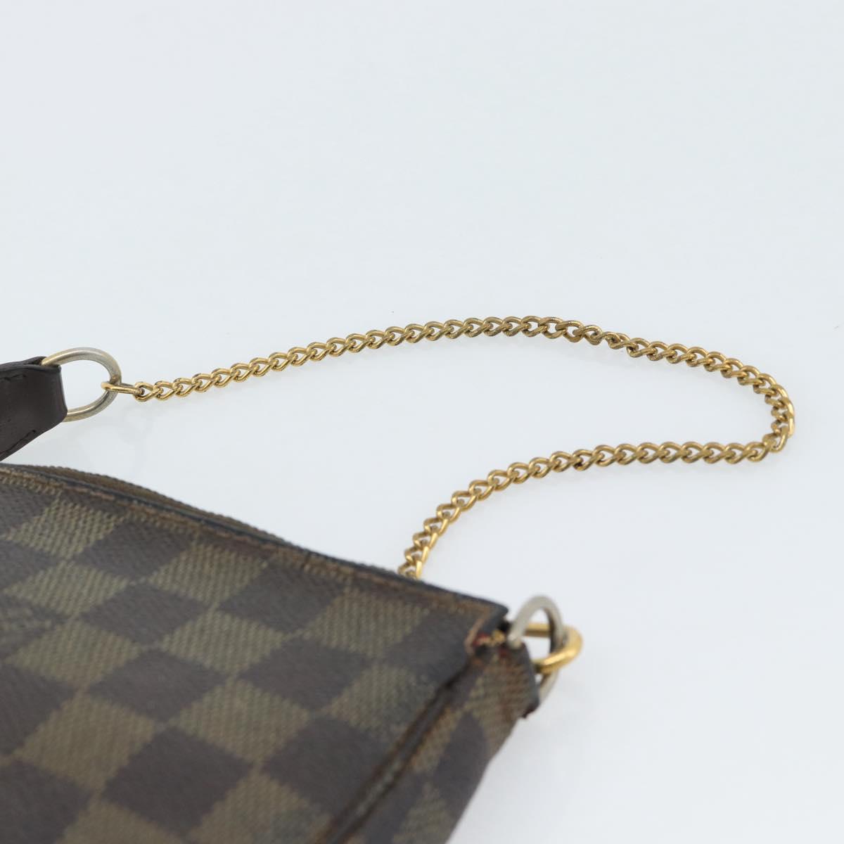 LOUIS VUITTON Damier Ebene Mini Pochette Accessoires Pouch N58009 LV Auth 183239