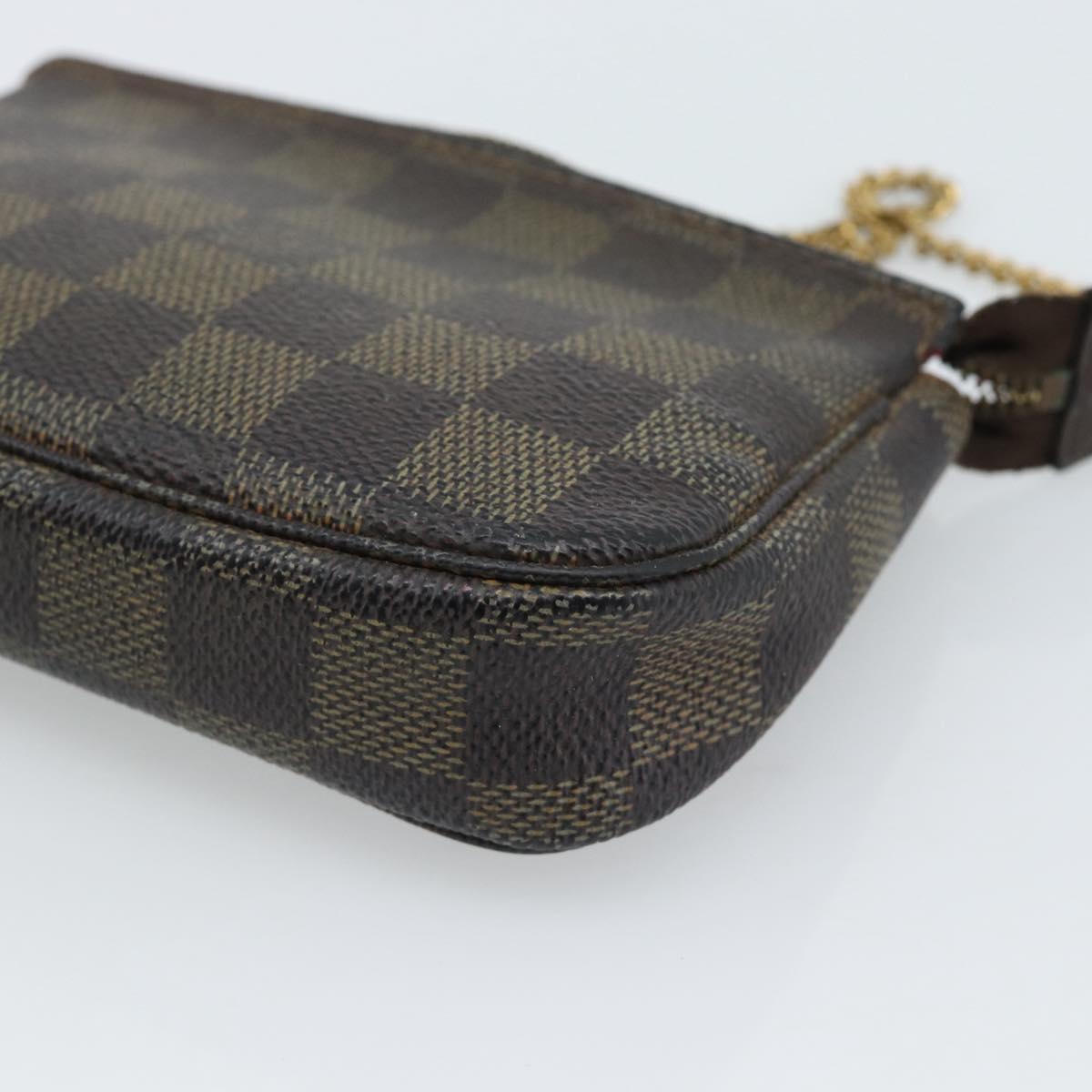 LOUIS VUITTON Damier Ebene Mini Pochette Accessoires Pouch N58009 LV Auth 183239