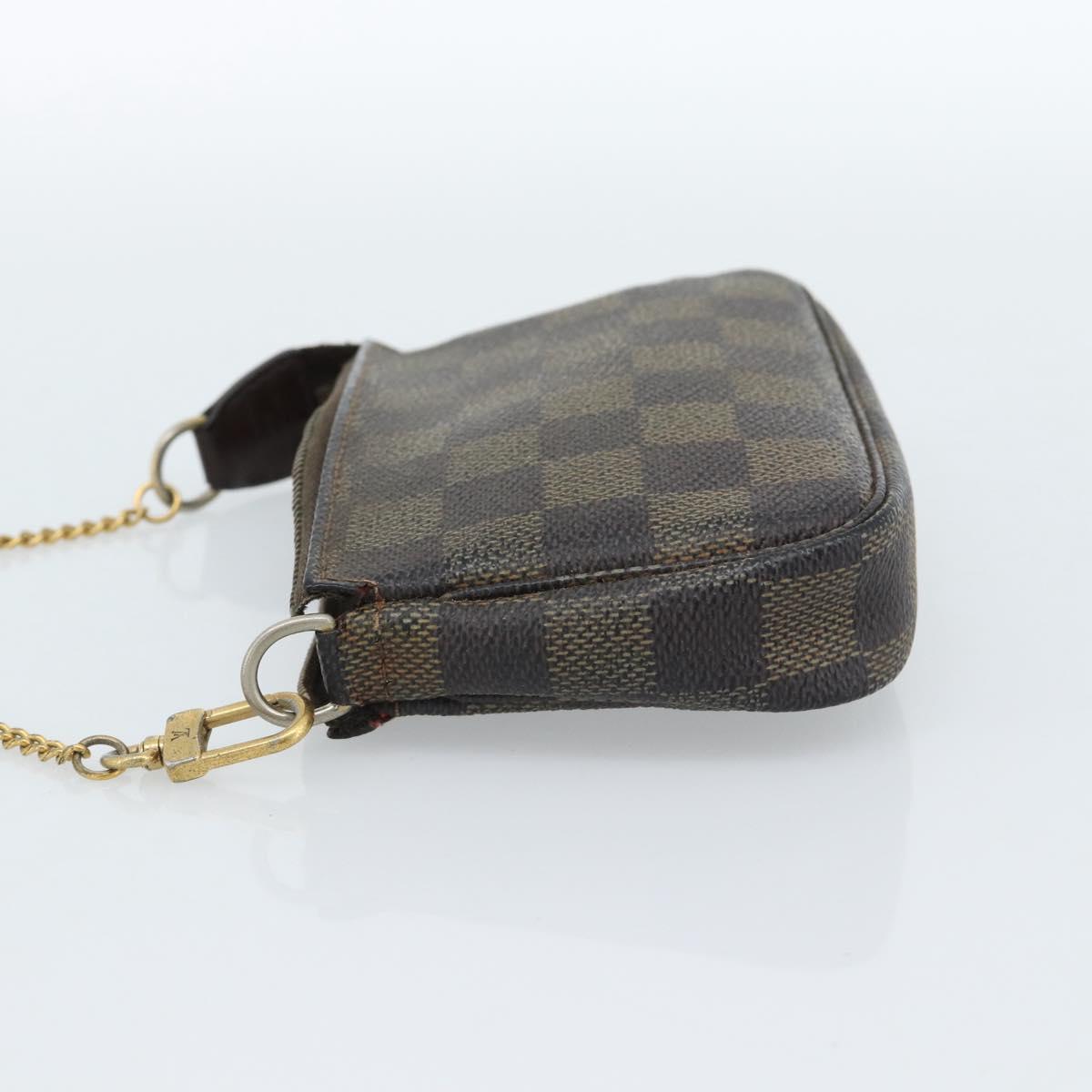 LOUIS VUITTON Damier Ebene Mini Pochette Accessoires Pouch N58009 LV Auth 183239