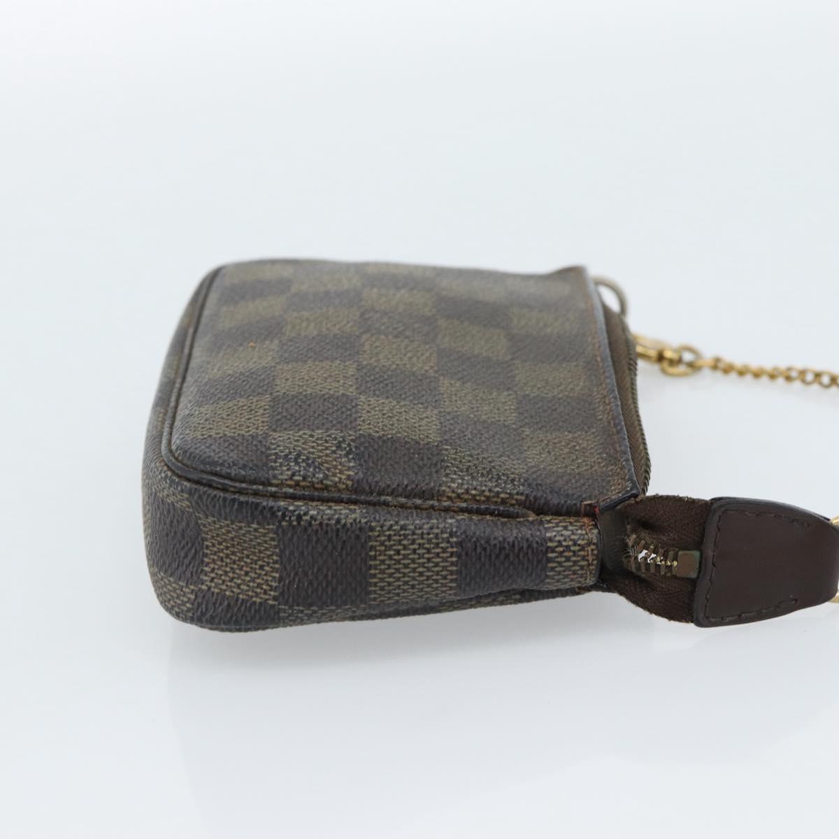 LOUIS VUITTON Damier Ebene Mini Pochette Accessoires Pouch N58009 LV Auth 183239