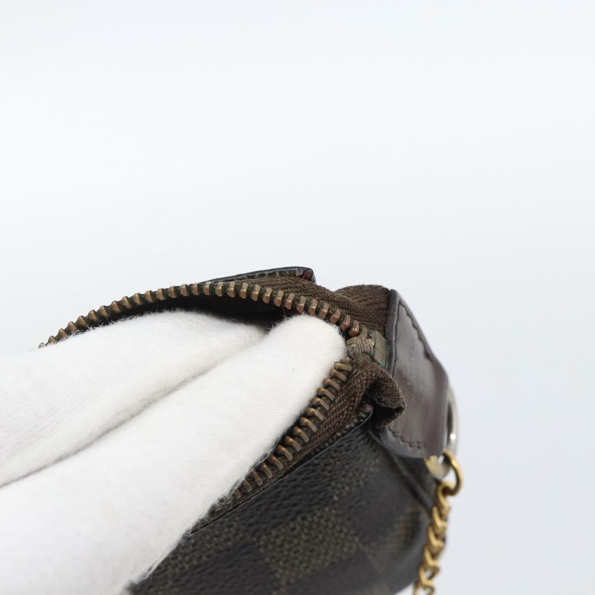 LOUIS VUITTON Damier Ebene Mini Pochette Accessoires Pouch N58009 LV Auth 183239