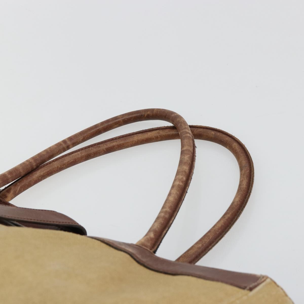 CHANEL Tote Bag Coated Canvas Beige Gold CC Auth 183241