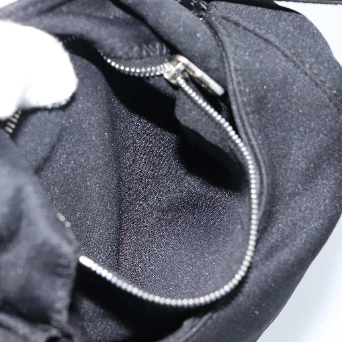 FENDI Mamma Baguette Hand Bag Cotton Jersey Silver Black Auth 183244
