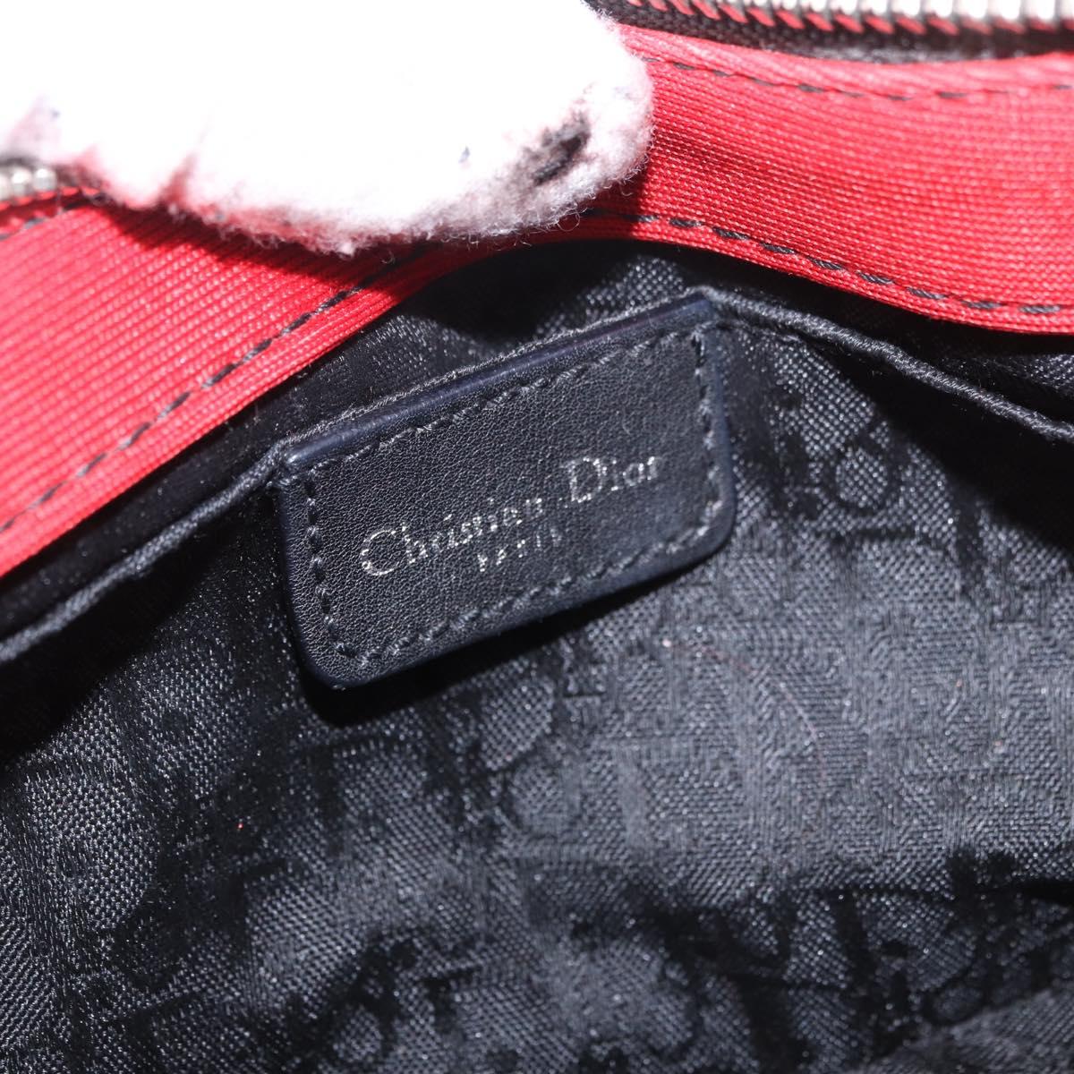 Christian Dior Hardcore Shoulder Bag Canvas Silver Red Auth 183247