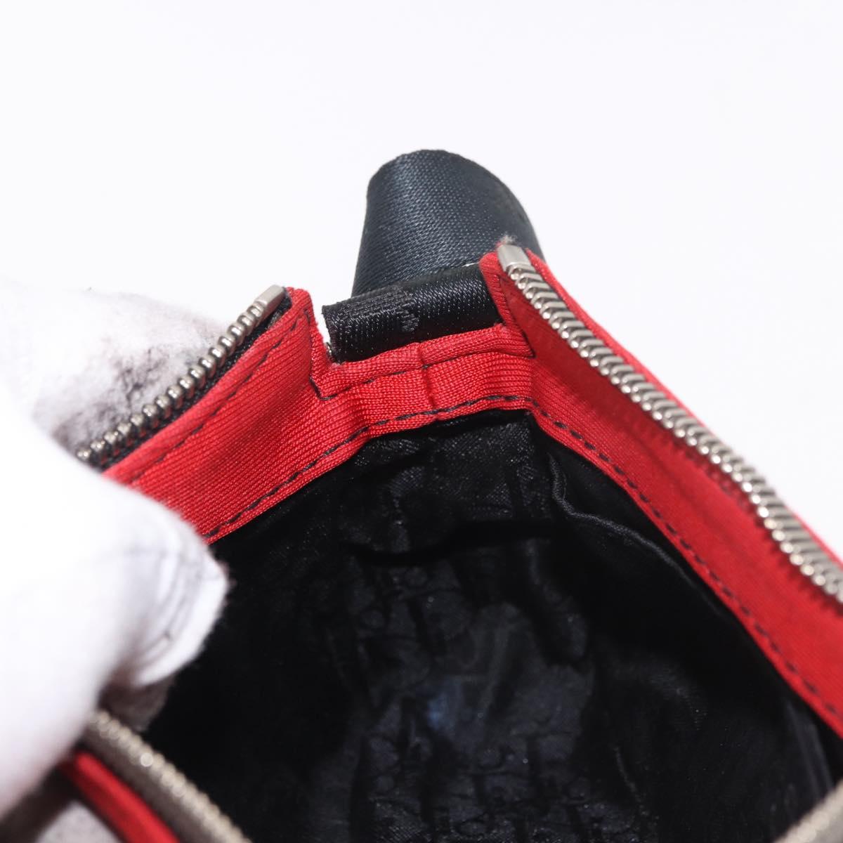 Christian Dior Hardcore Shoulder Bag Canvas Silver Red Auth 183247