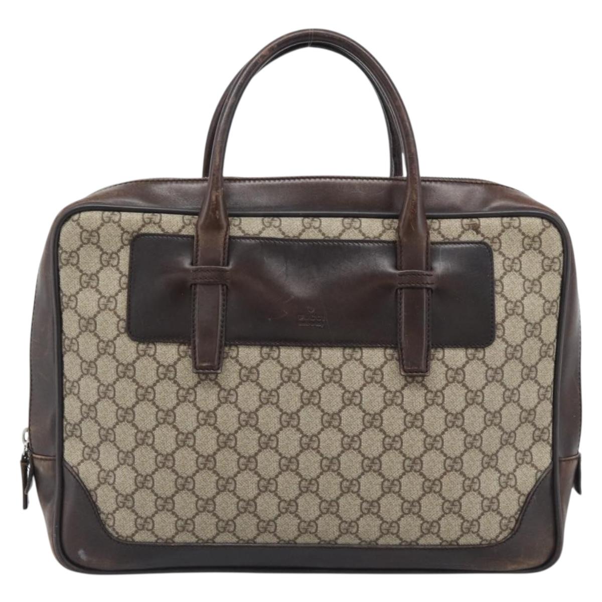GUCCI GG Supreme Tote Bag PVC Beige 101666 Auth 183255