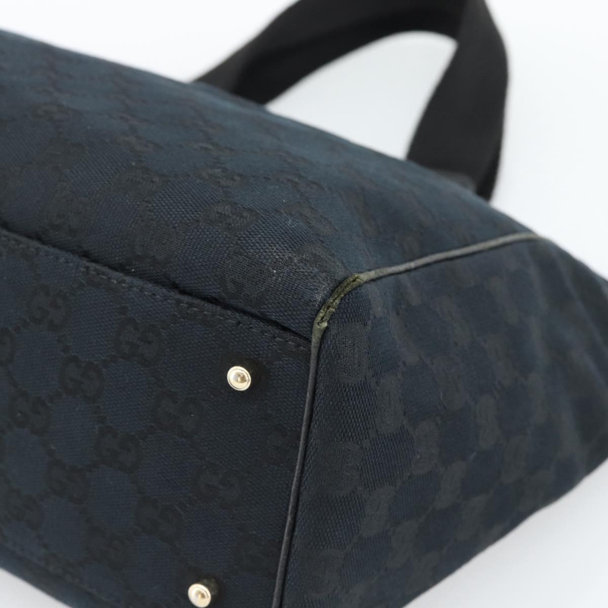 GUCCI GG Canvas Tote Bag Black Gold 145758 Auth 183257
