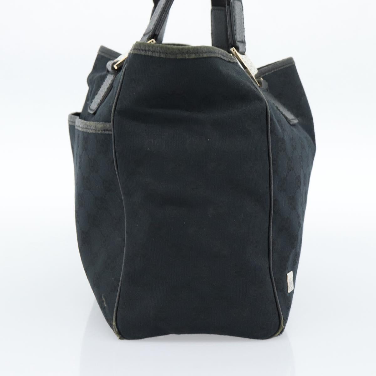 GUCCI GG Canvas Tote Bag Black Gold 145758 Auth 183257