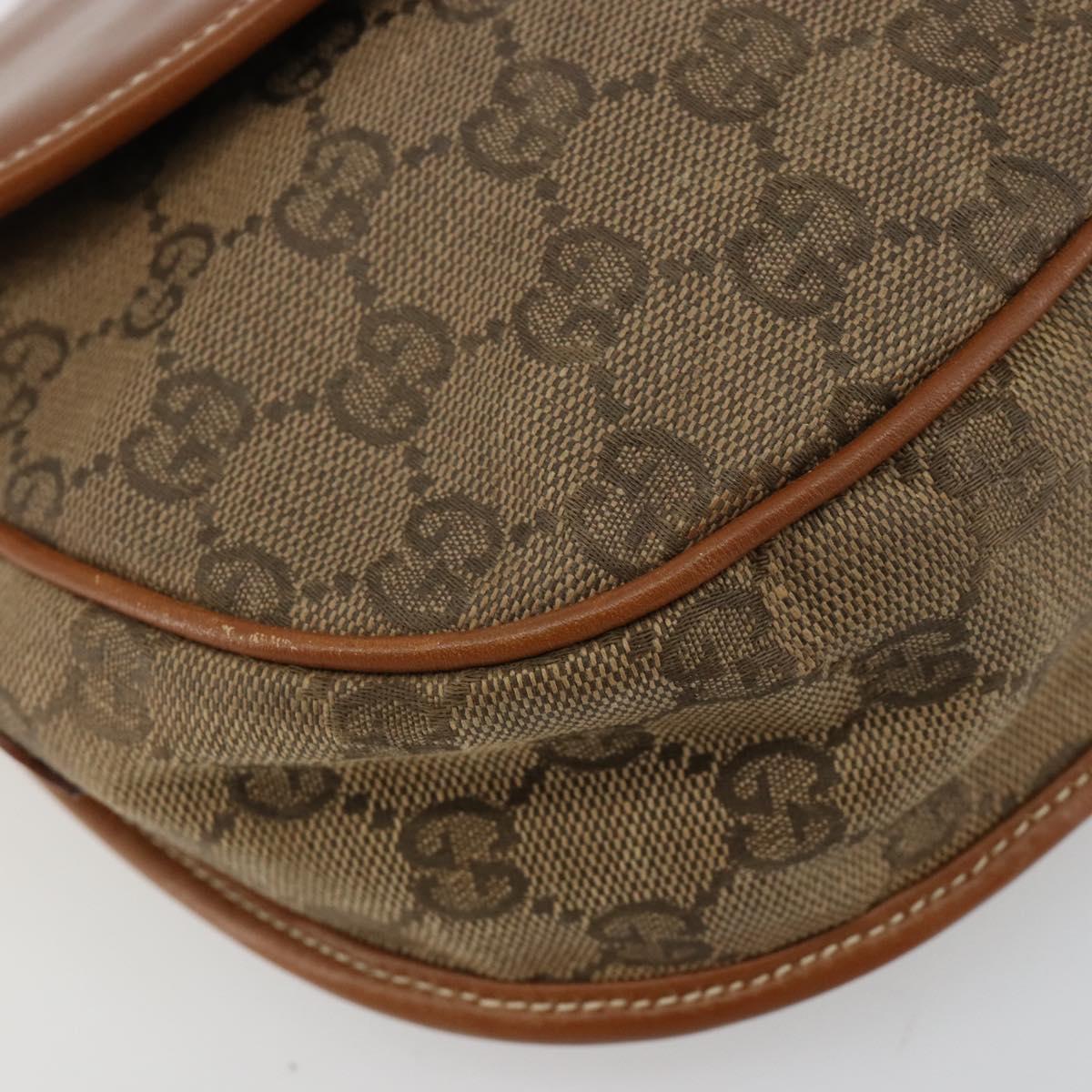 GUCCI GG Canvas Shoulder Bag Beige Gold 007 14 0074 Auth 183260