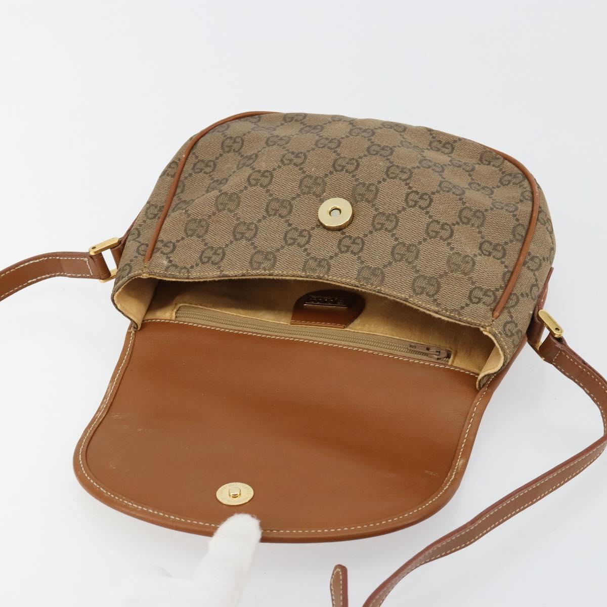 GUCCI GG Canvas Shoulder Bag Beige Gold 007 14 0074 Auth 183260