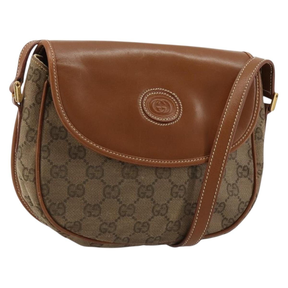 GUCCI GG Canvas Shoulder Bag Beige Gold 007 14 0074 Auth 183260