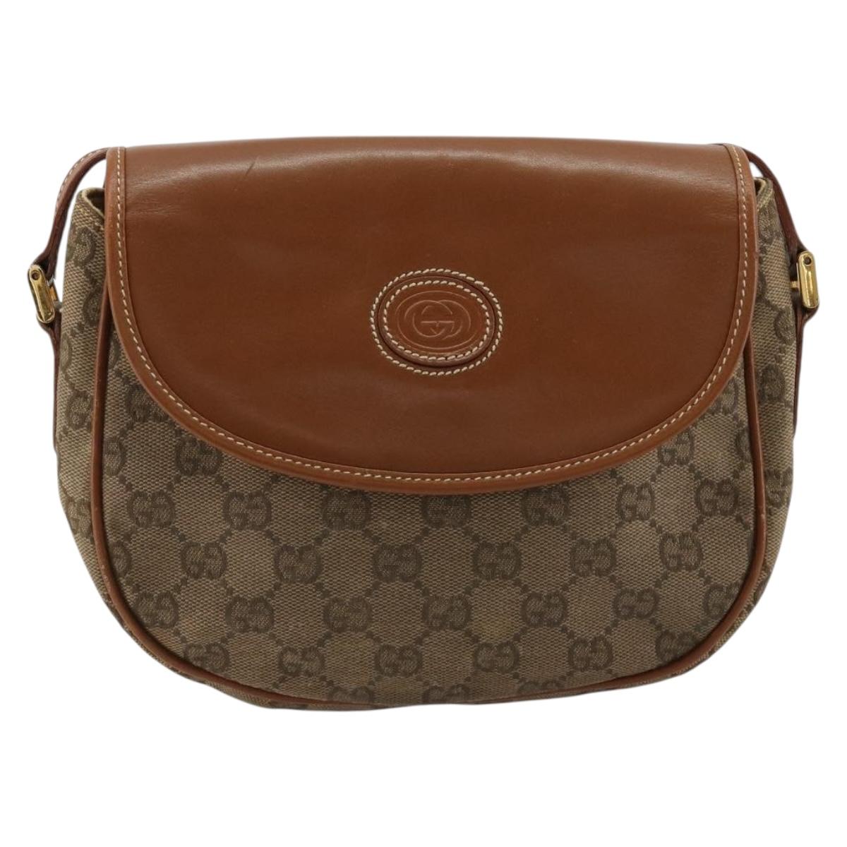 GUCCI GG Canvas Shoulder Bag Beige Gold 007 14 0074 Auth 183260