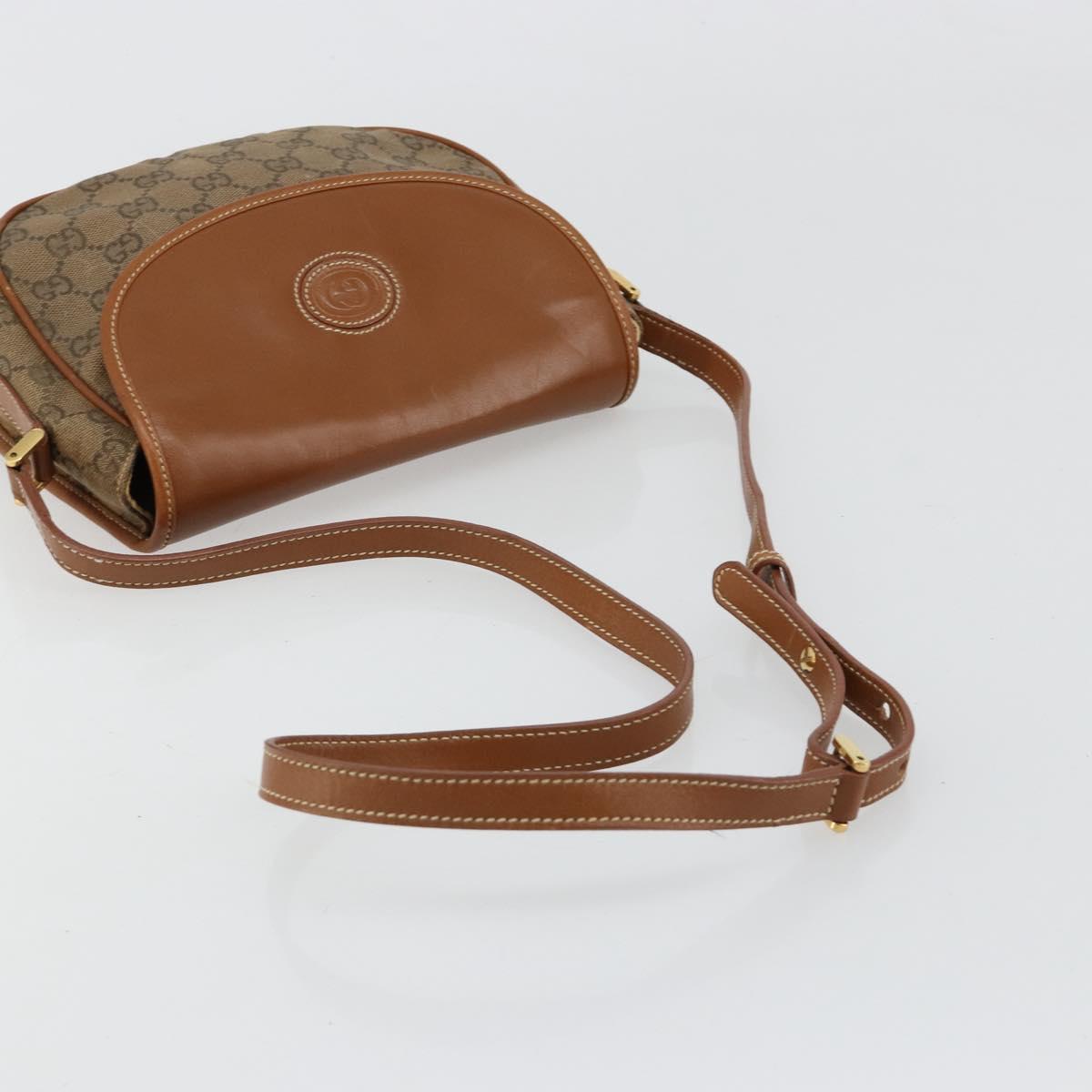 GUCCI GG Canvas Shoulder Bag Beige Gold 007 14 0074 Auth 183260