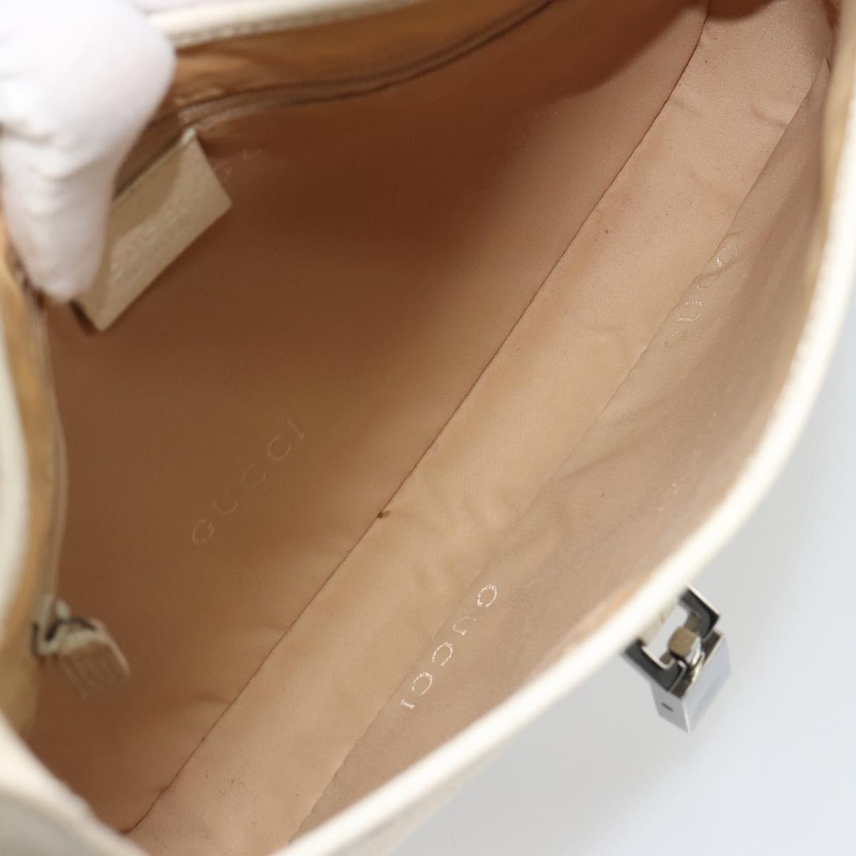 GUCCI Jackie Shoulder Bag Canvas Ivory Gold 001 3735 Auth 183266SAV