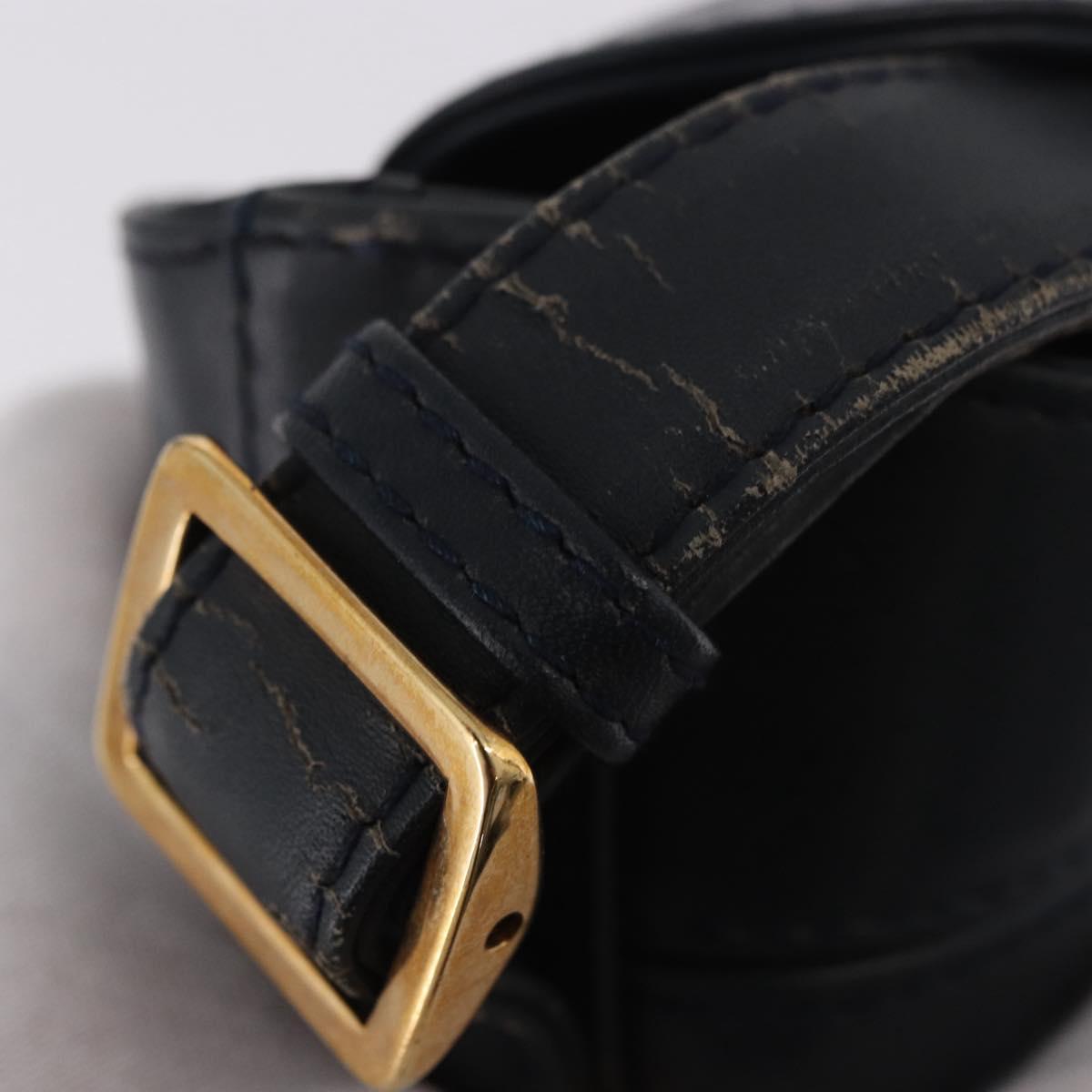 GUCCI Micro GG Supreme Shoulder Bag PVC Navy Gold 001 109 0579 Auth 183267