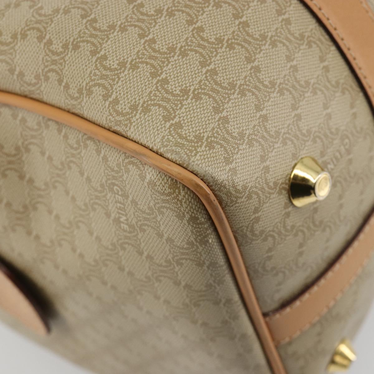 CELINE Macadam Canvas Hand Bag PVC Beige Gold Auth 183269A