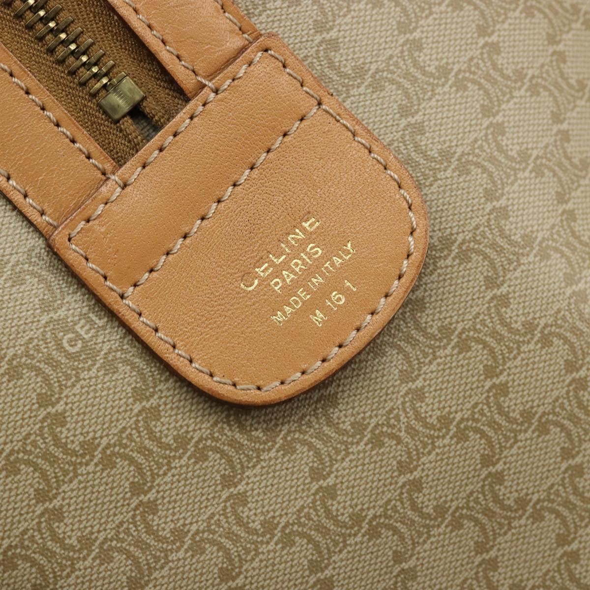 CELINE Macadam Canvas Hand Bag PVC Beige Gold Auth 183269A
