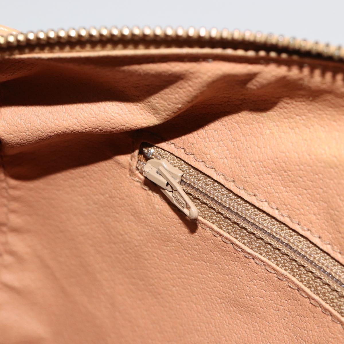 CELINE Macadam Canvas Hand Bag PVC Beige Gold Auth 183269A