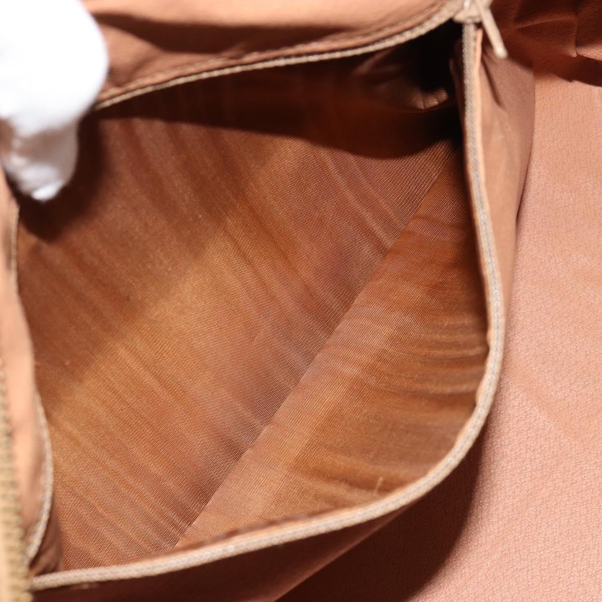 CELINE Macadam Canvas Hand Bag PVC Beige Gold Auth 183269A