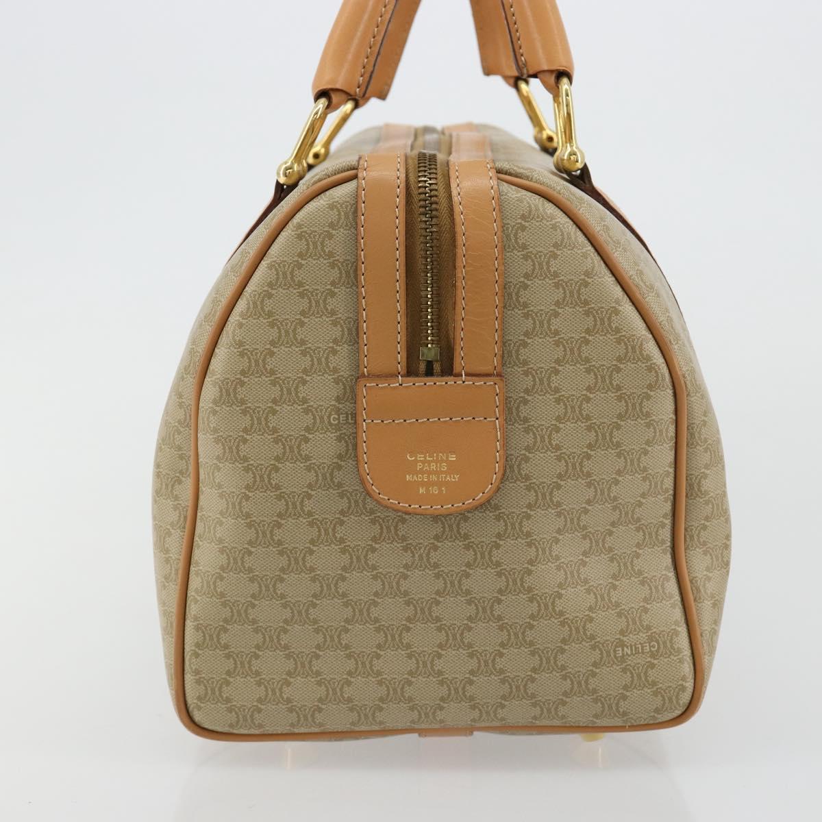 CELINE Macadam Canvas Hand Bag PVC Beige Gold Auth 183269A