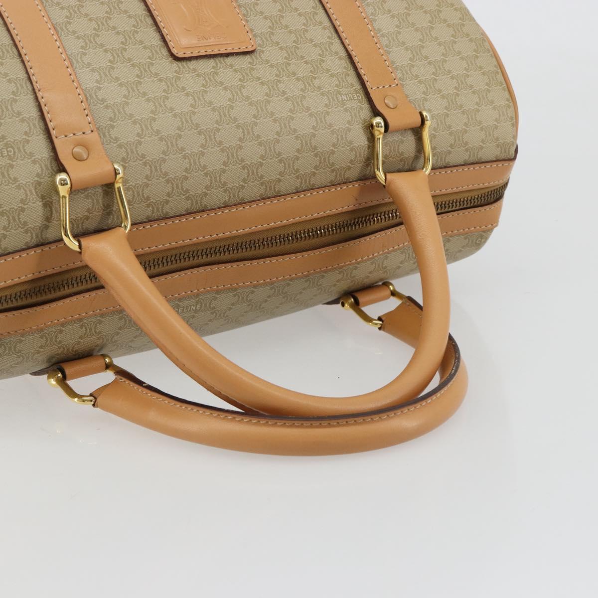 CELINE Macadam Canvas Hand Bag PVC Beige Gold Auth 183269A