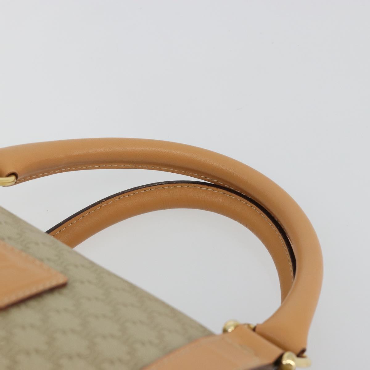 CELINE Macadam Canvas Hand Bag PVC Beige Gold Auth 183269A