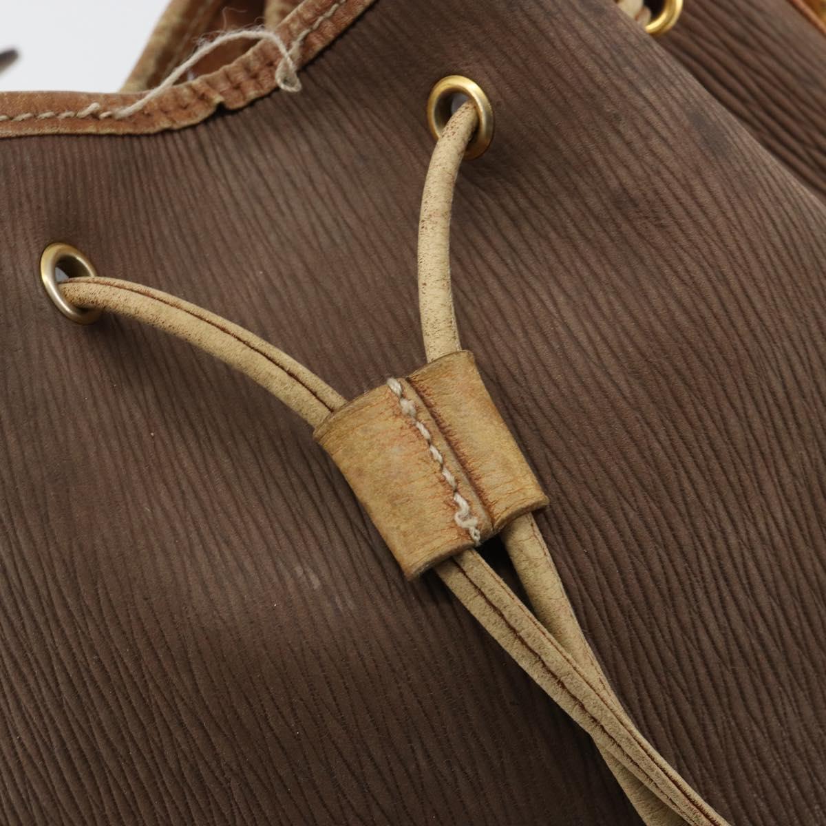 LOEWE Purse Shoulder Bag Suede Brown Gold Auth 183287