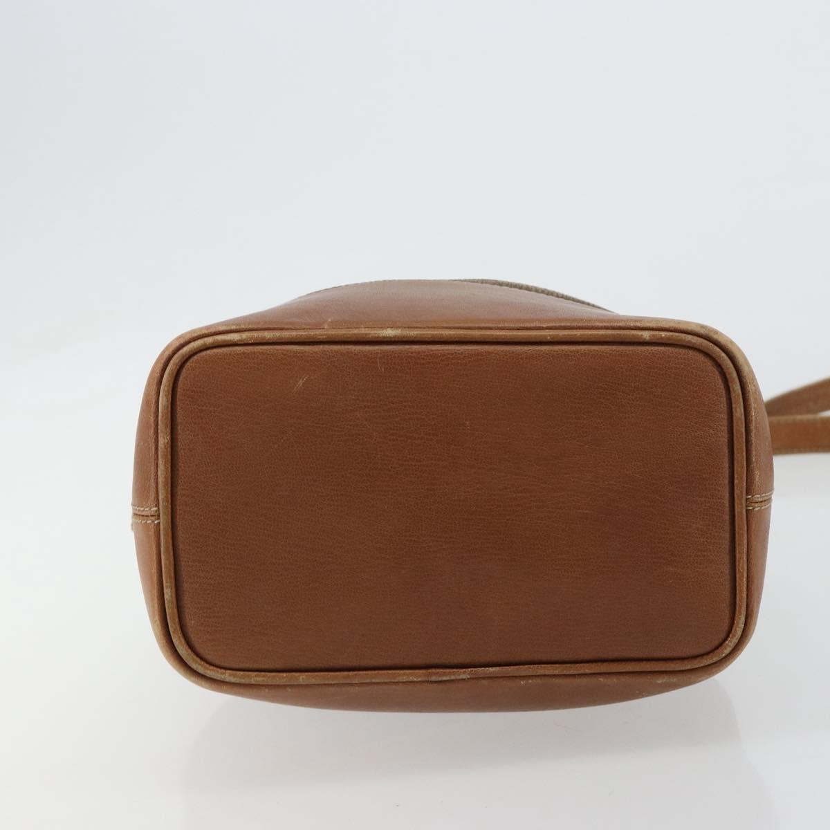 LOEWE Purse Shoulder Bag Suede Brown Gold Auth 183287
