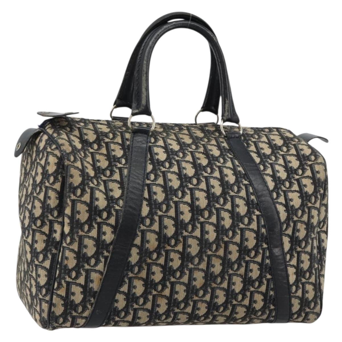 Christian Dior Trotter Canvas Hand Bag Navy Auth 183293A