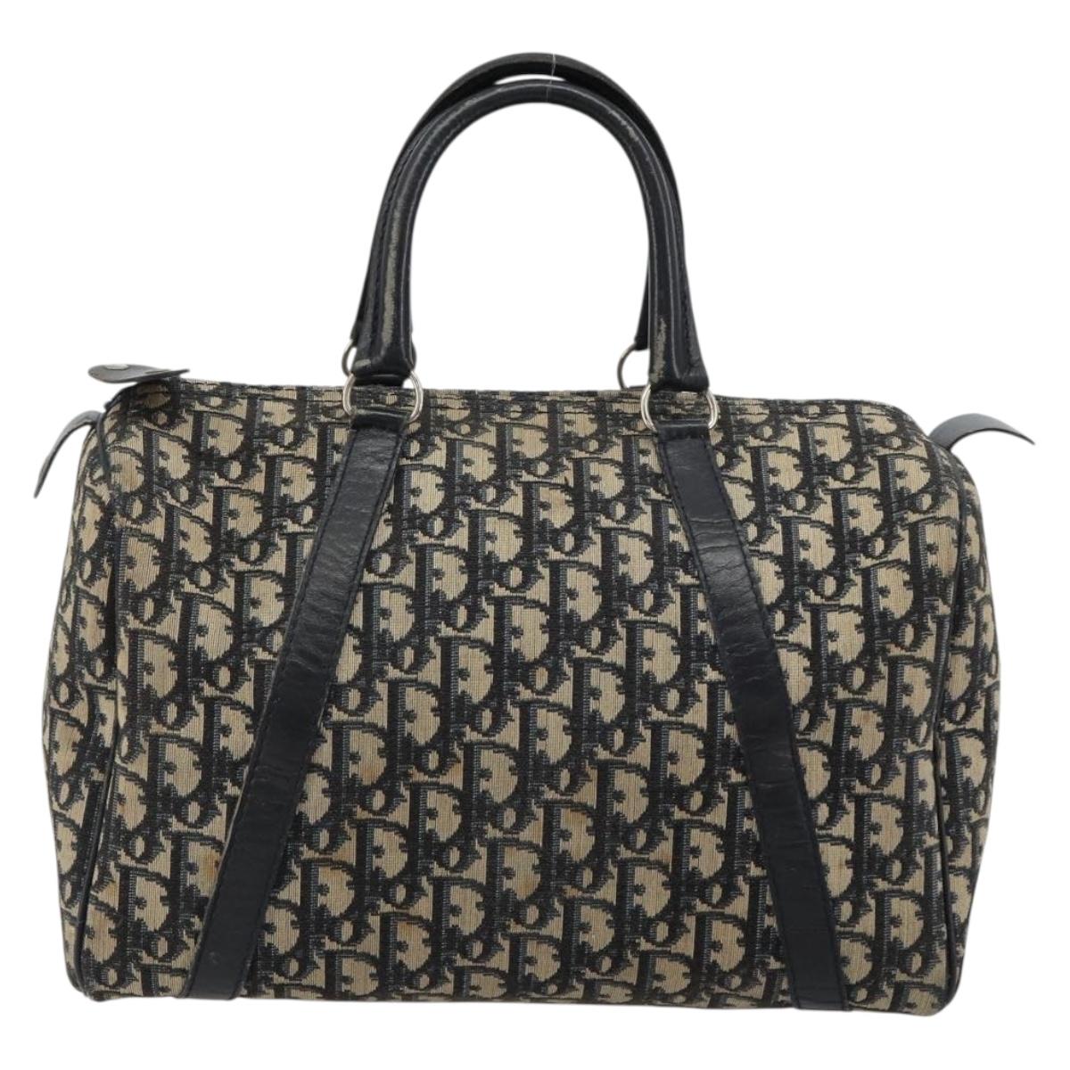 Christian Dior Trotter Canvas Hand Bag Navy Auth 183293A