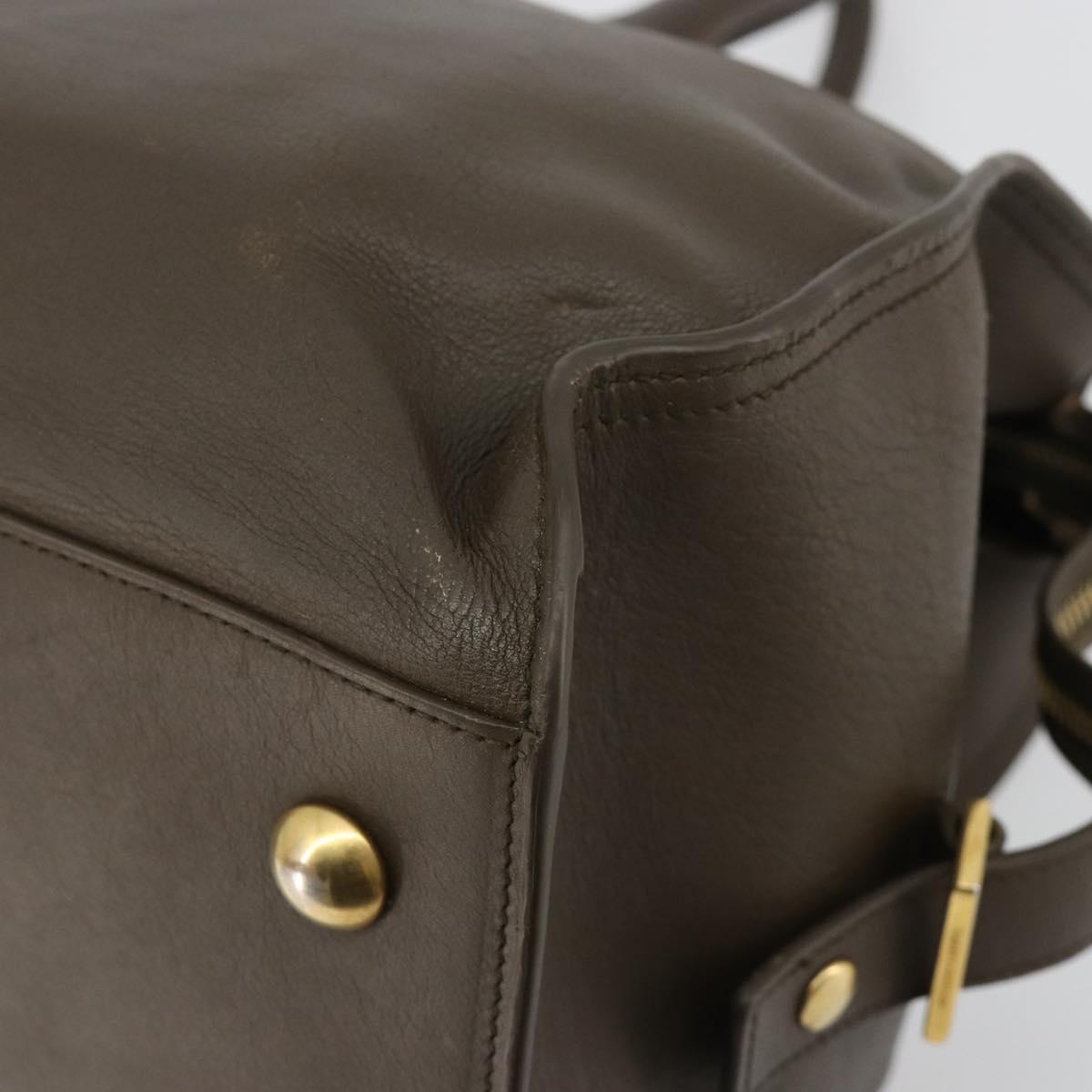 SAINT LAURENT Cabas Classic Hand Bag Leather Brown Gold 311208 Auth 183295A
