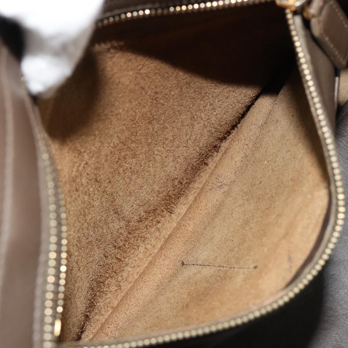 SAINT LAURENT Cabas Classic Hand Bag Leather Brown Gold 311208 Auth 183295A