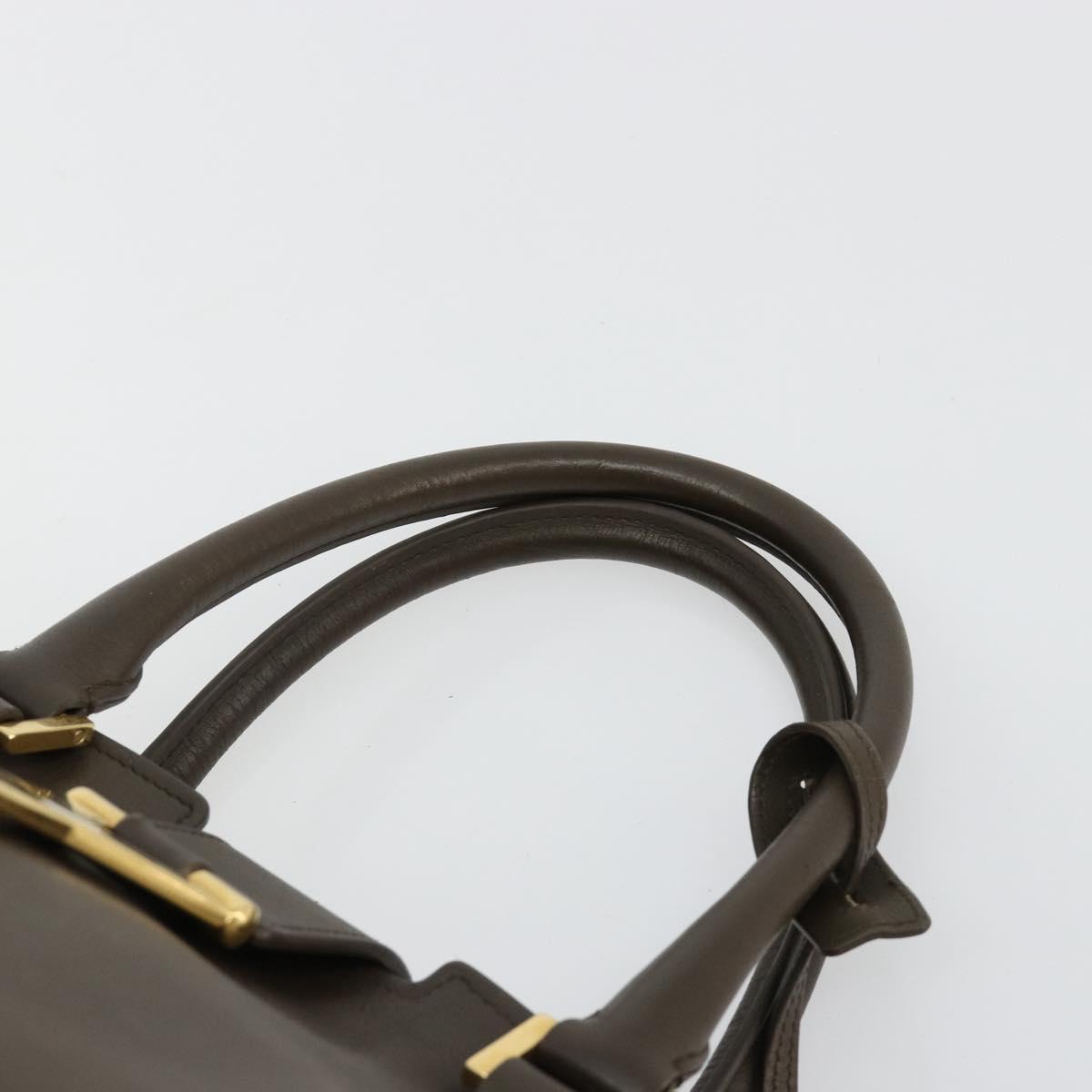 SAINT LAURENT Cabas Classic Hand Bag Leather Brown Gold 311208 Auth 183295A