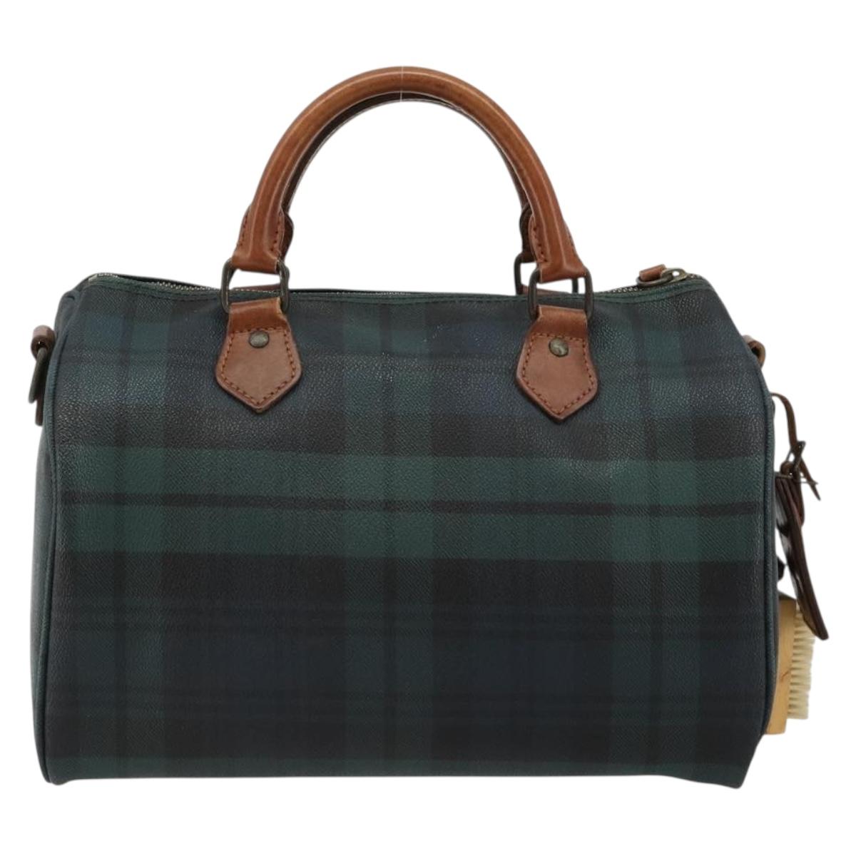 Polo Ralph Lauren Boston Bag Leather PVC Green Auth 183300A
