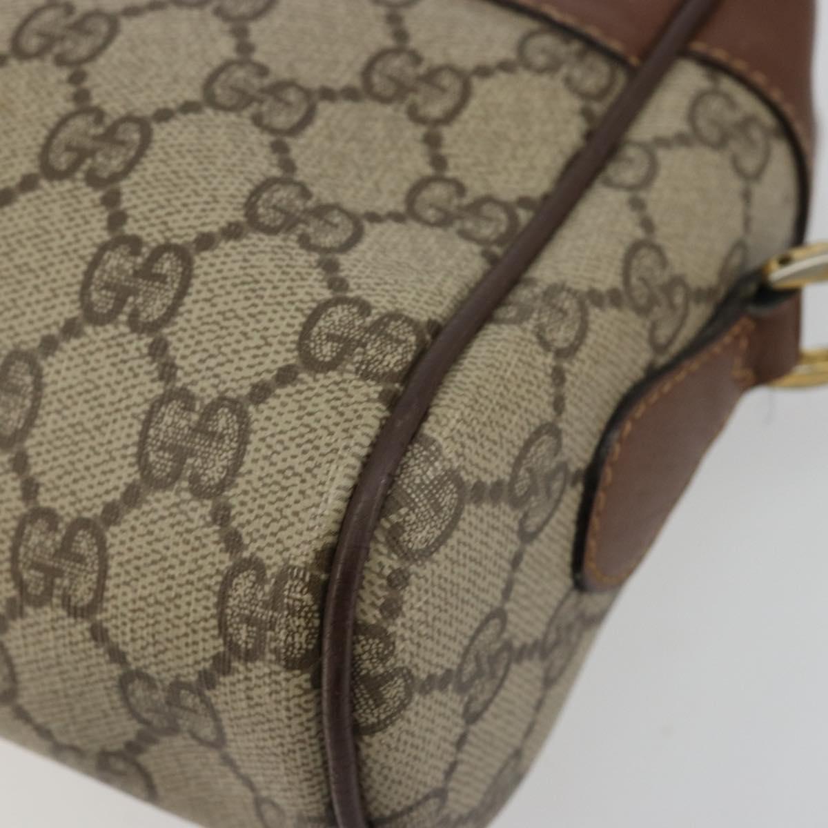 GUCCI GG Supreme Web Sherry Line Bag PVC Beige 001 56 6472 4021 Auth 183301